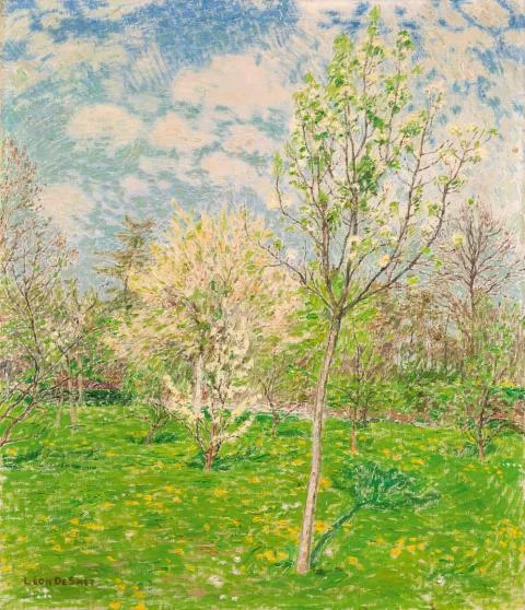 Léon de Smet — Blühende Bäume (Obstbaumwiese)