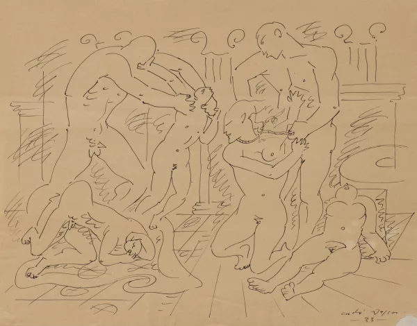 André Masson — André MASSON (1896-1987), 'Massacre', encre