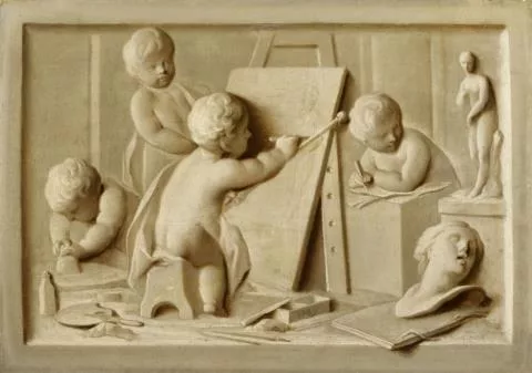 Jacob de Wit — Allegorie der Malerei und Bildhauerei Allegorie der Musik und Schauspielkunst