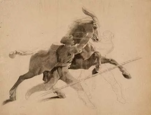 Odilon Redon — Durchgehendes Pferd nach Géricault