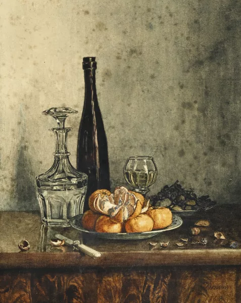 François Bonvin — Nature morte aux oranges,