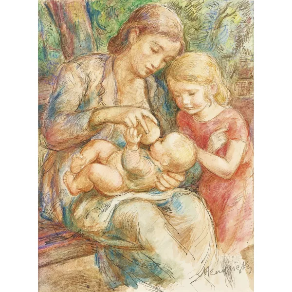 Serge Mendjisky — Mère et enfant.