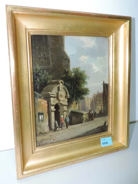 Petrus Gerardus Vertin — Attribué à Vertin, Petrus Gerardus — zugeschrieben Strasse in holländischer Stadt (Den Haag?)