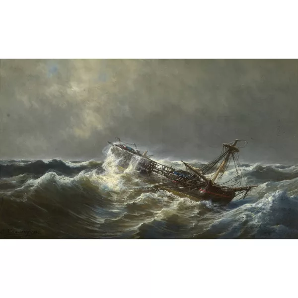 Charles Euphrasie Kuwasseg — Schiffbruch auf stürmischer See.