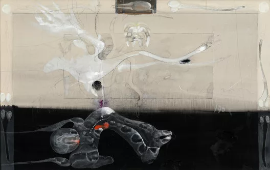 Paul Wunderlich — Composition avec oiseau en vol, 1964
