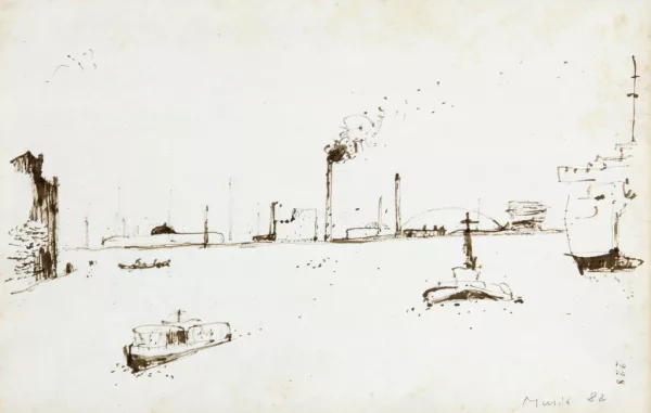 Zoran Mušič — Navire sans radeaux, 1982