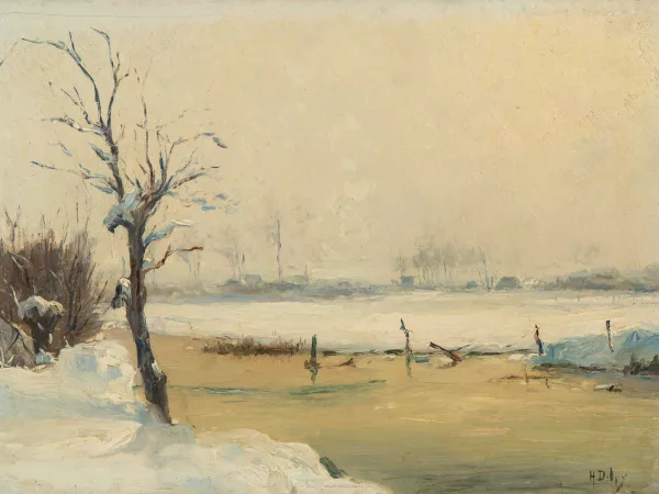 Hippolyte-Camille Delpy — Verschneite Flusslandschaft