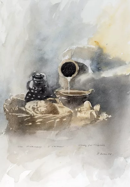 Douglas Swan — The Milkmaid - J. Vermeer, Study for Triptych, 1978