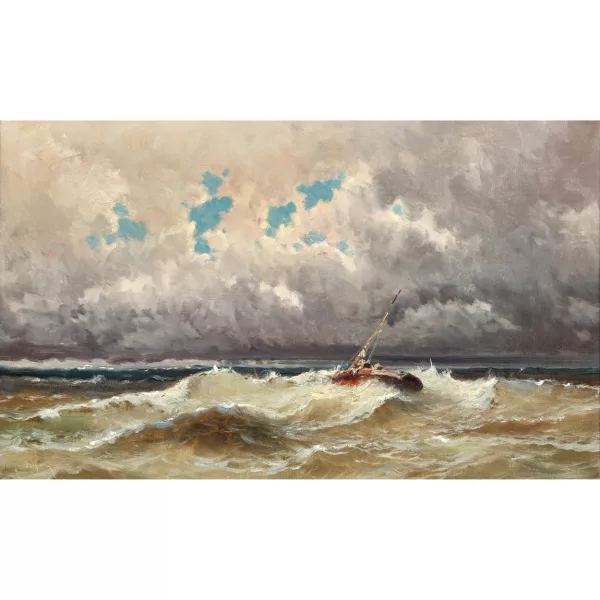 Émile Godchaux — Navire sur une mer agitée.