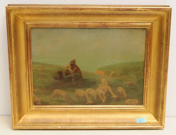 Edmond Eugène Valton — Rastender Schafhirte an der Küste