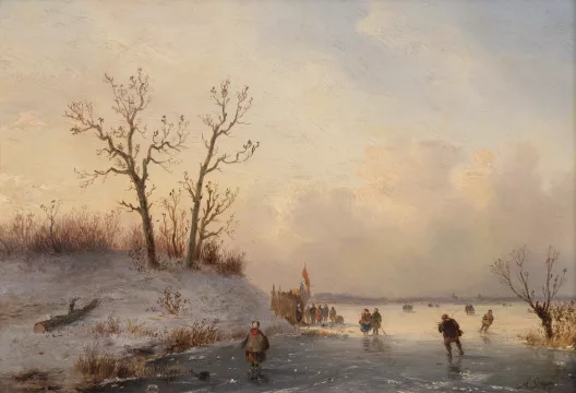 Andreas Schelfhout — Eisvergnügen, 1862