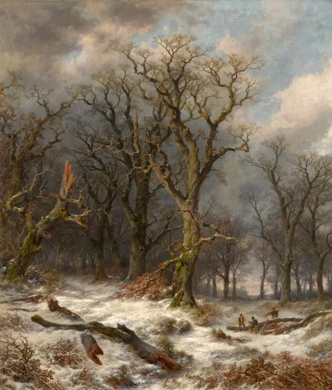 Remigius Adrianus Haanen — Winterlandschaft mit kahlen Bäumen