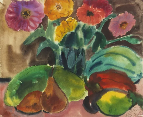 Rudolf Bredow — Nature morte aux fleurs et fruits