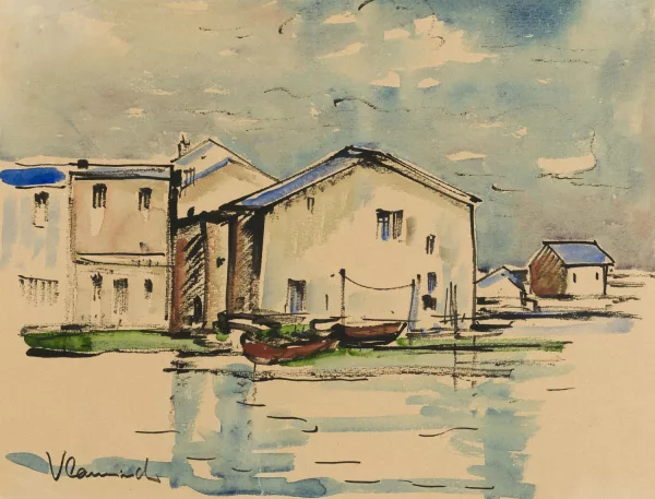 Maurice de Vlaminck — « Maisons au bord d'une rivière »