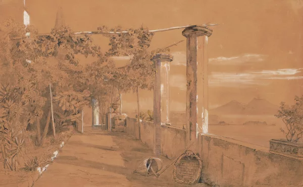 Eduard Agricola — Blick auf den Vesuv von einer Villa bei Posillipo