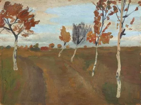 Paula Modersohn-Becker — Landschaft mit Birkenweg im Herbst