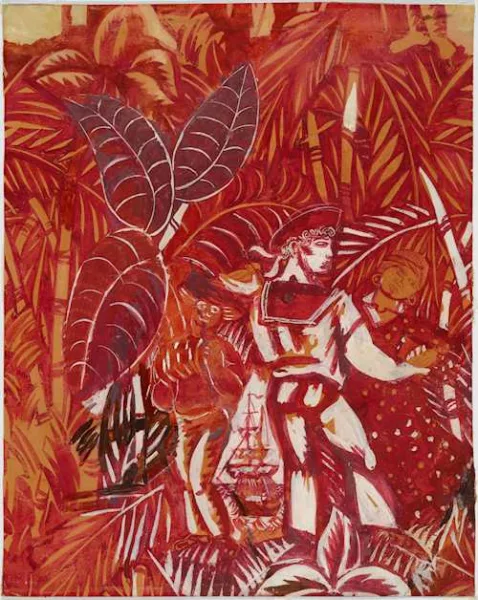 Raoul Dufy — Marin au bal antillais. Stoffentwurf für Bianchini-Férier. Um 1910.