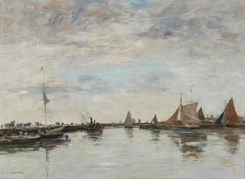 Eugène Boudin — Schiffe im Hafen von Trouville