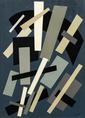 Nadia Khodossievitch Léger — Mouvement de formes sur fond bleu, 1923/67