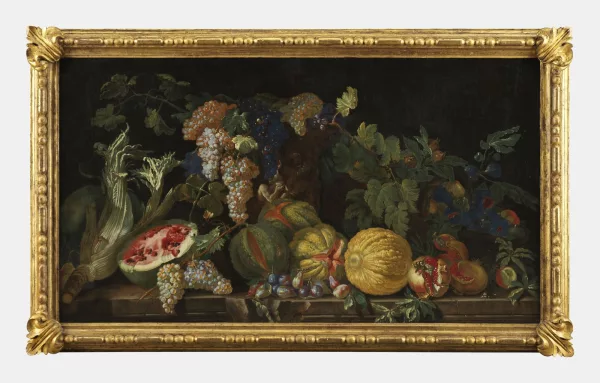 Agostino Verrocchi — Nature morte aux melons sur un entablement