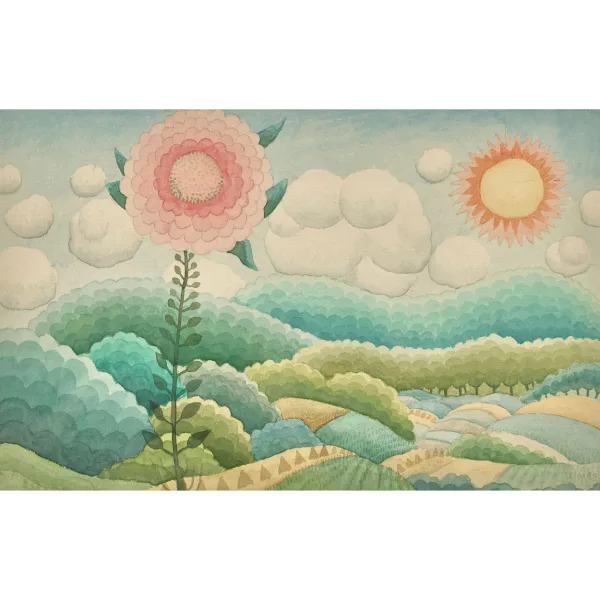 Ivan Rabuzin — Paesaggio con fiore e sole.