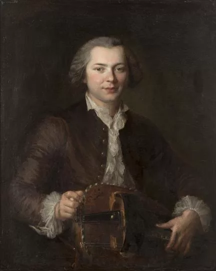 Anton Raphael Mengs — Anton-Raphael Mengs (1728-1779), attribué à, 'Jeune homme à la vielle'.