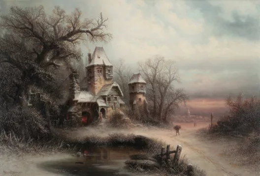 Albert Bredow — Schmiede im Winter, 1887