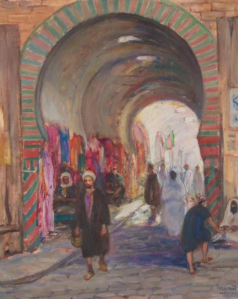 Jean Antoine Armand Vergeaud — Belebte nordafrikanische Strassenszene