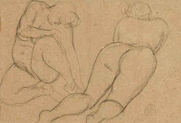 Aristide Maillol — Etude de nus, dessin recto verso,