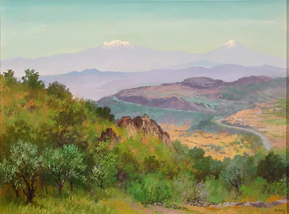 Feliciano Peña — Los volcanes desde el Cantil, 1979
