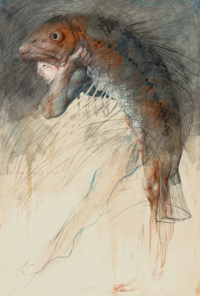 Anton Christian — Mensch und Fisch, 1985