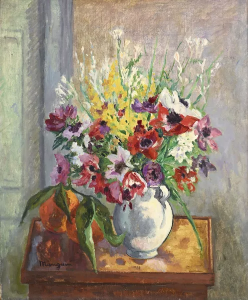 Henri Manguin — "Anémones, mimosas et oranges"