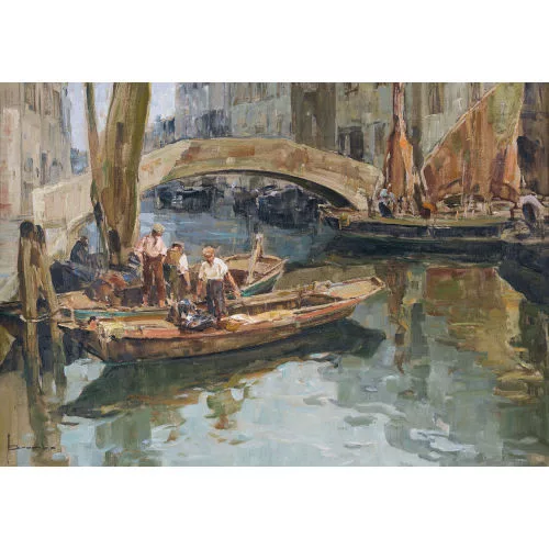 Angelo Brombo — Venezianische Kanalpartie.