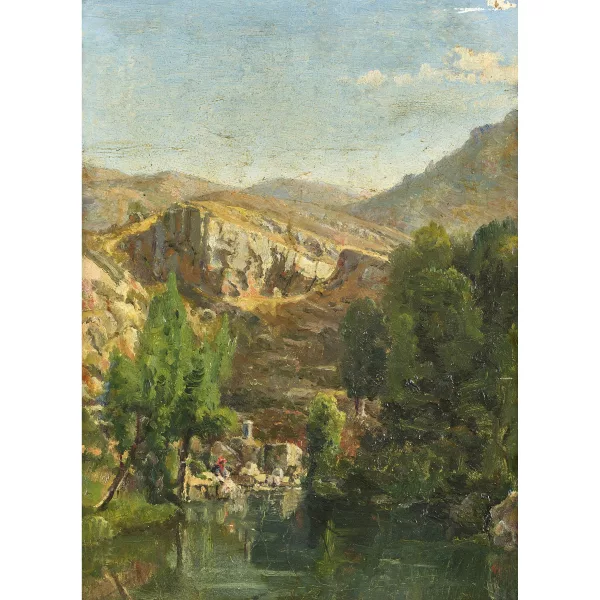 Manuel Salces Gutiérrez — Attribué à MANUEL SALCES GUTIÉRREZ — Flusslandschaft.