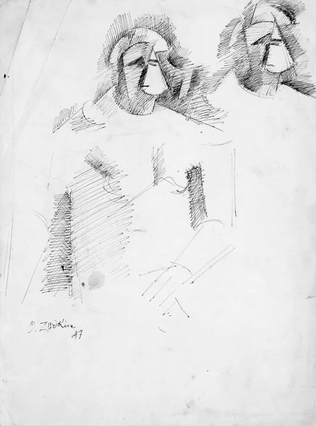 Ossip Zadkine — Composition cubiste, 1947
