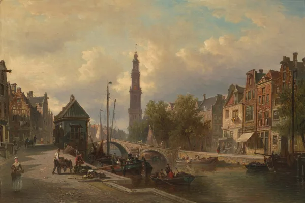 Elias van Bommel — Ansicht der Prinsengracht in Amsterdam