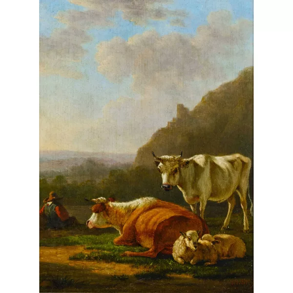 Jacob van Strij — Hirte mit Kühen und Schafen.