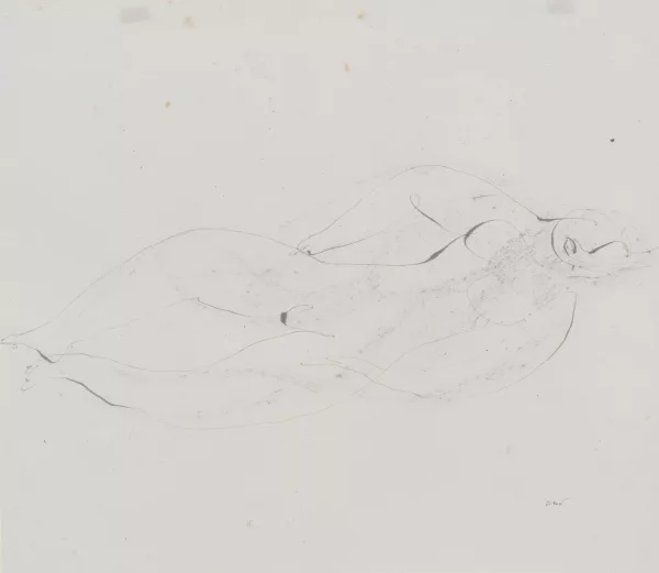 Jean Fautrier — Jean FAUTRIER (1898-1964), 'Nu allongé', encre