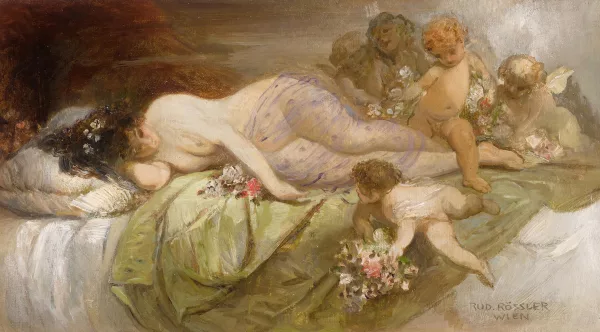 Rudolf Rössler — Liegende mit Putti