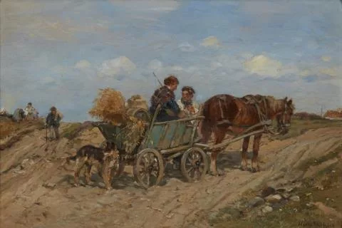 Hugo Mühlig — Pferdewagen auf dem Acker