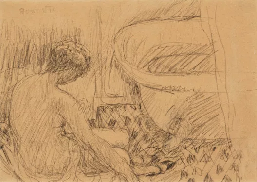 Pierre Bonnard — Sitzender Akt mit Gefäss, um 1920