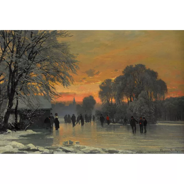 Anders Andersen-Lundby — Divertissements sur la glace au crépuscule.