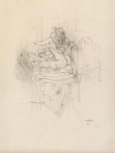 Hans Bellmer — Sans Titre (Jeune Fille et la Mort)