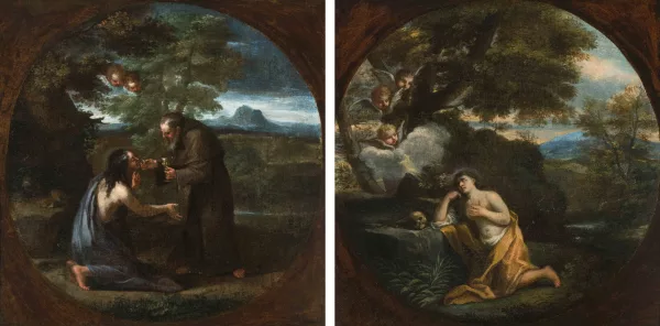 Filippo Lauri — Gegenstücke: Die büssende Magdalena / letzte Kommunion der Maria von Ägypten