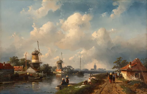 Charles Leickert — Bord de rivière au printemps,