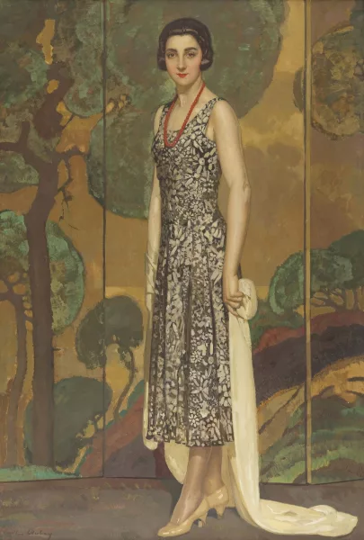 Émile Aubry — Portrait en pied d'une élégante