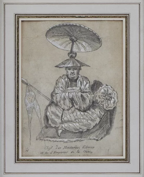 Jean Pillement — D’après Jean Pillement — Suite de 5 mines de plomb et gouaches figurant des personnages orientaux