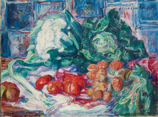 Lucie Cousturier — Nature morte aux tomates et choux