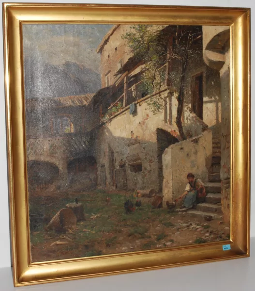 Hermann Hartwich — Italienischer Bauernhof mit Mutter und Kind
