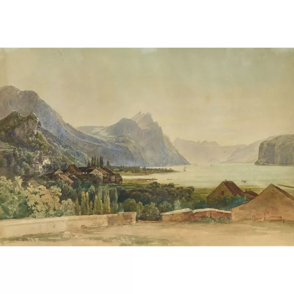 Thomas Ender — Blick auf den Walensee mit Walenstadt.